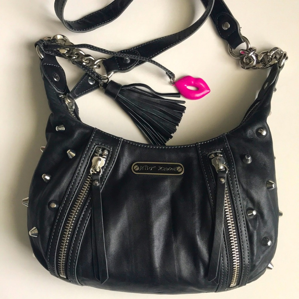 Betsey Johnson genuine Leather Studded Handbag